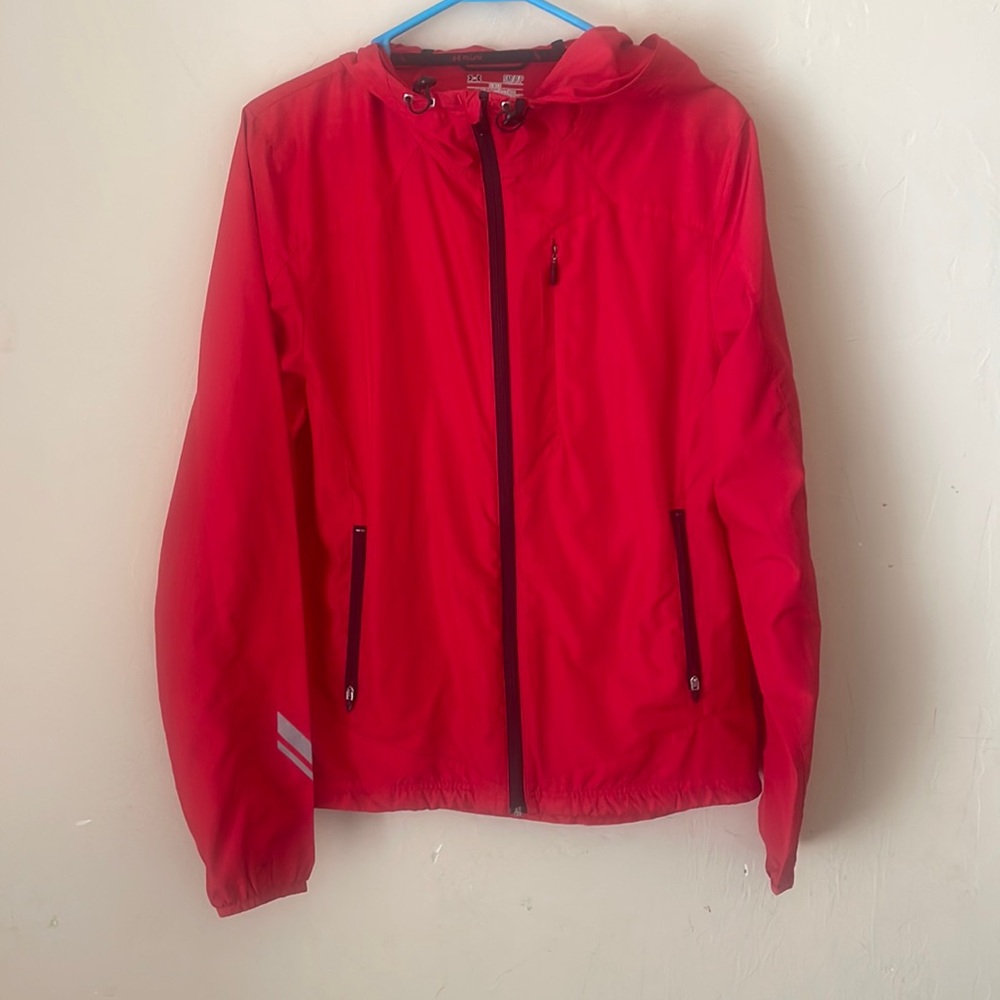 Like New red Under Armour Dri-Fit Full Zip windbreaker Jacket! Small